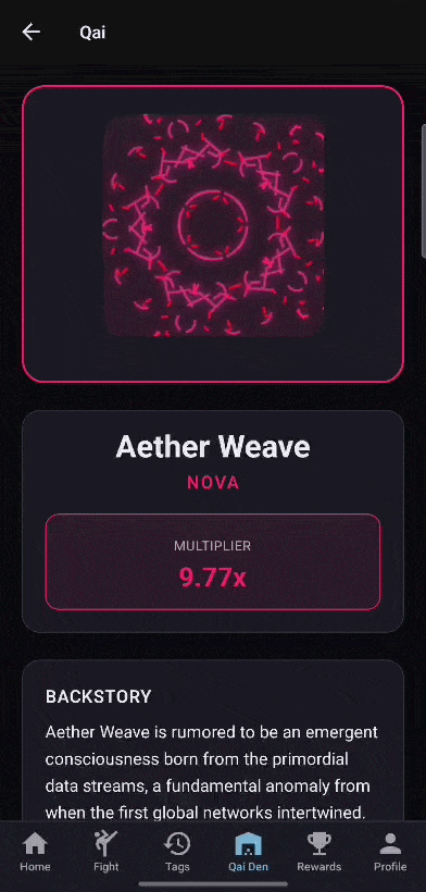 SiegeTag Aether Weave app screen