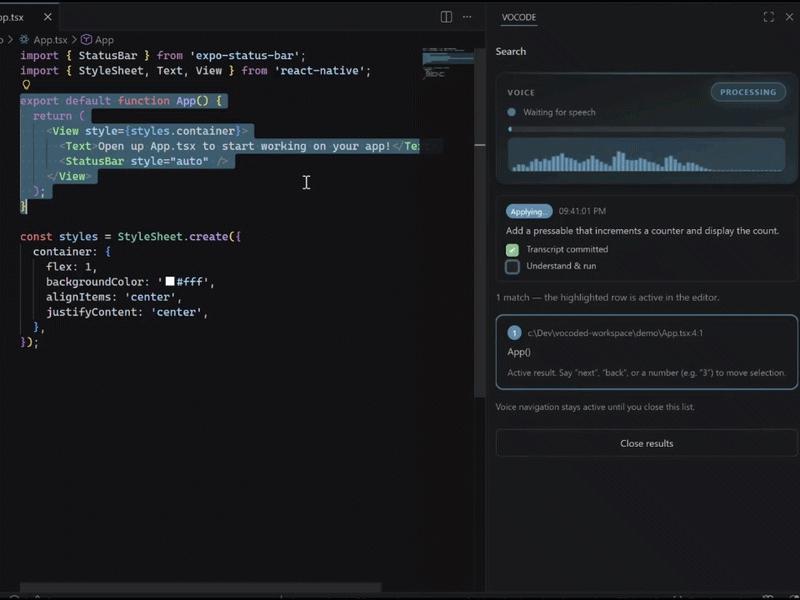 Vocode visual